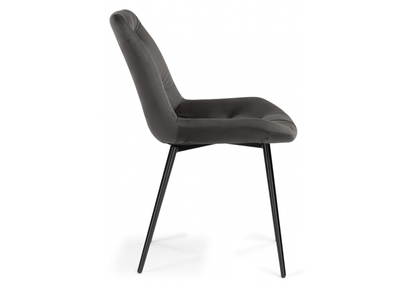 Стул на металлокаркасе, Гояр графитовый / черный глянец