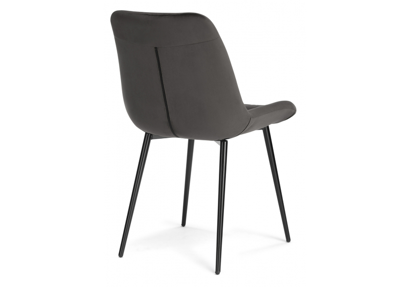 Стул на металлокаркасе, Гояр графитовый / черный глянец