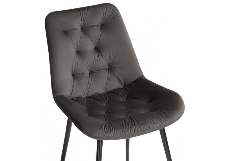 Стул на металлокаркасе, Гояр графитовый / черный глянец