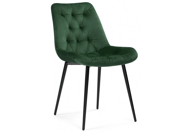 Стул на металлокаркасе, Гояр изумрудный / черный глянец