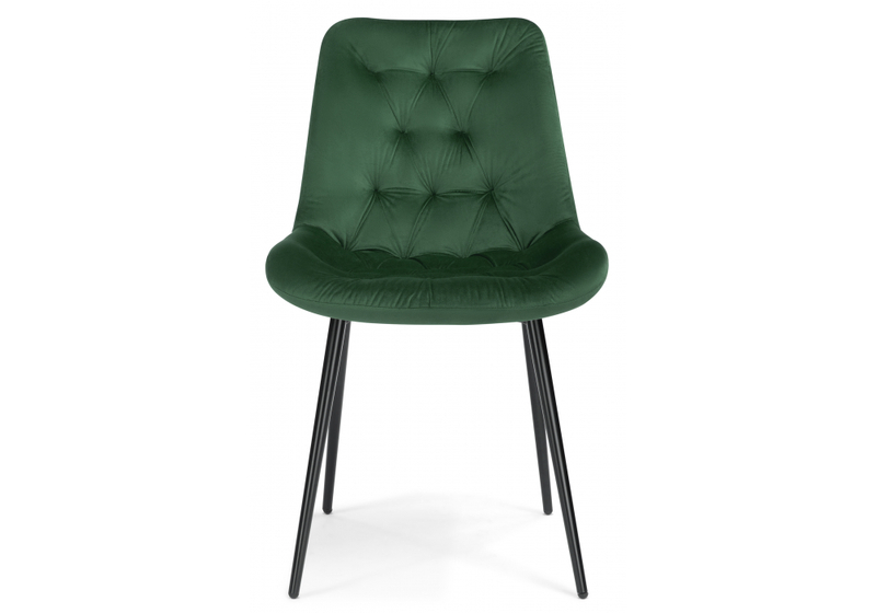 Стул на металлокаркасе, Гояр изумрудный / черный глянец