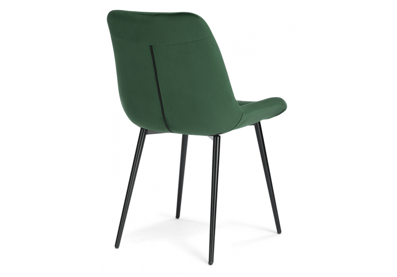 Стул на металлокаркасе, Гояр изумрудный / черный глянец