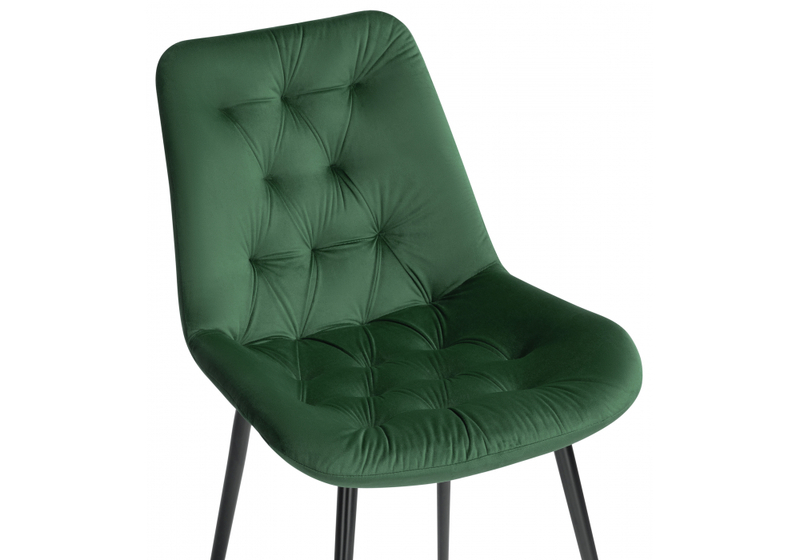 Стул на металлокаркасе, Гояр изумрудный / черный глянец