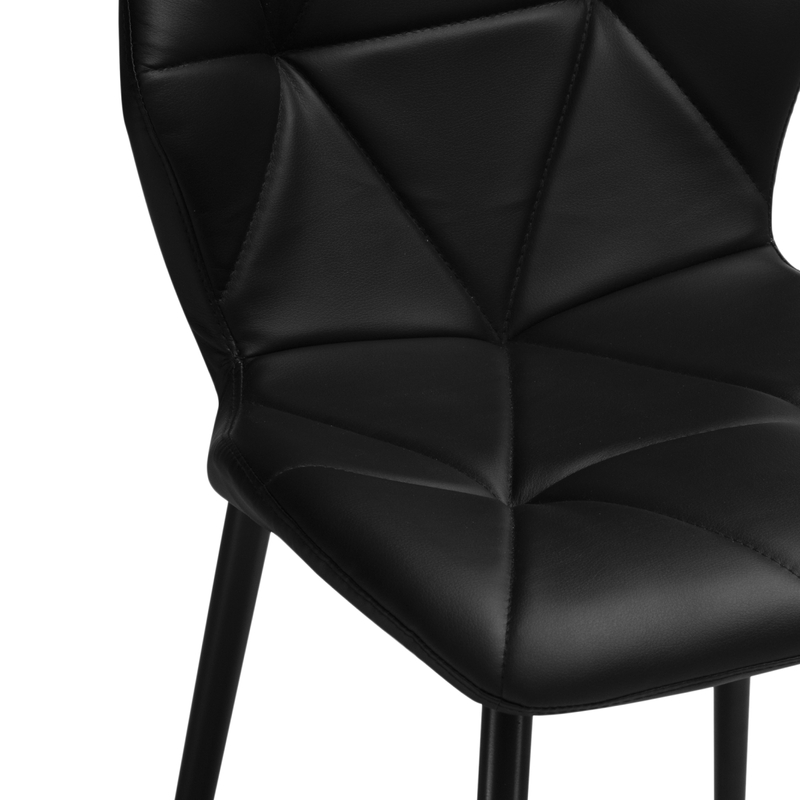 Стул на металлокаркасе, Вальд экокожа черный / черный глянец