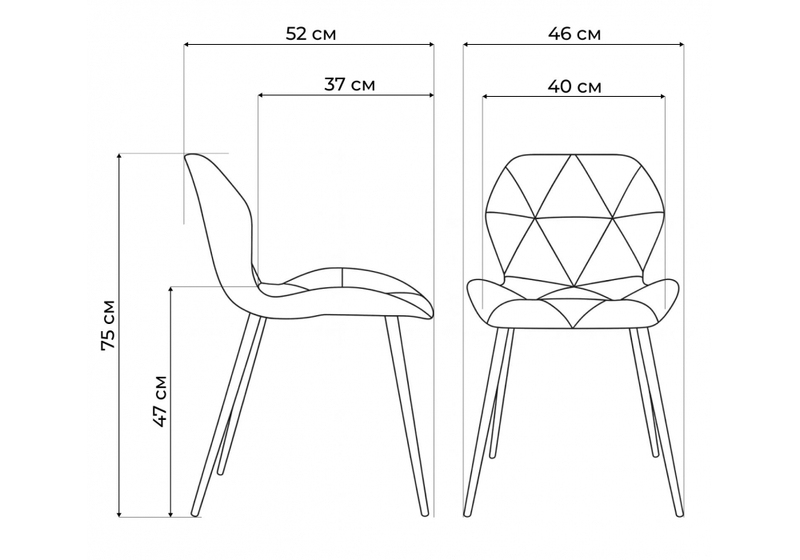 Стул на металлокаркасе, Вальд экокожа черный / черный глянец