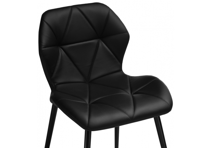 Стул на металлокаркасе, Вальд экокожа черный / черный глянец