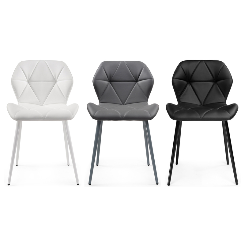 Стул на металлокаркасе, Вальд экокожа белый / белый глянец