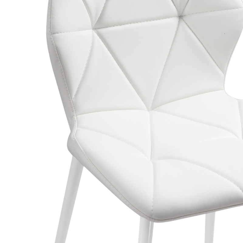 Стул на металлокаркасе, Вальд экокожа белый / белый глянец