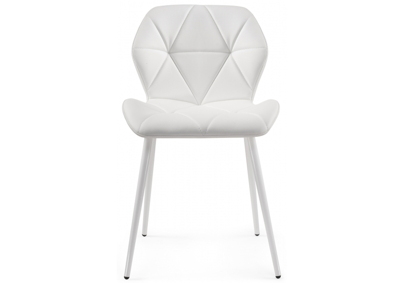 Стул на металлокаркасе, Вальд экокожа белый / белый глянец