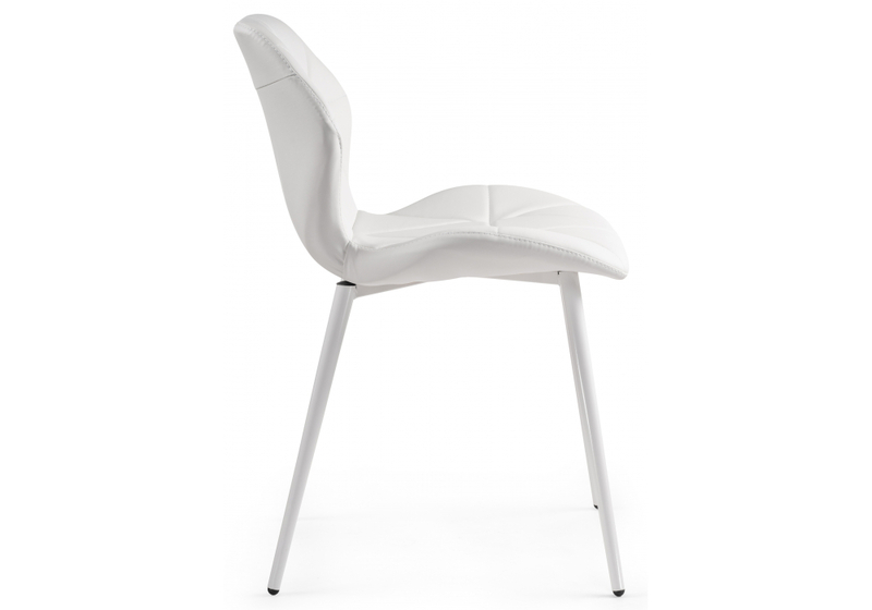 Стул на металлокаркасе, Вальд экокожа белый / белый глянец