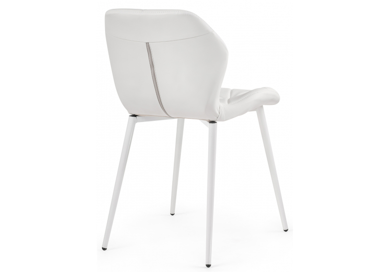 Стул на металлокаркасе, Вальд экокожа белый / белый глянец