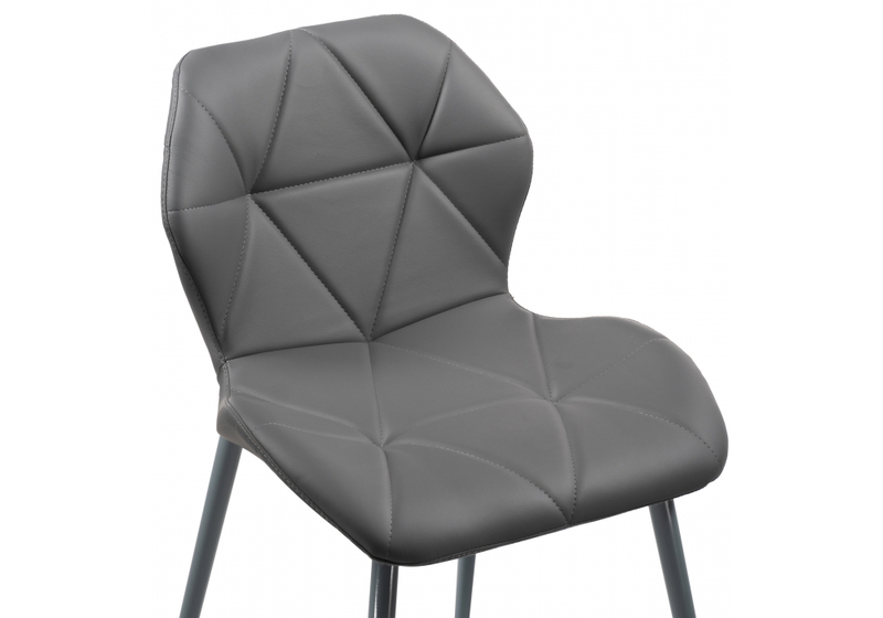 Стул на металлокаркасе, Вальд экокожа серый / серый глянец