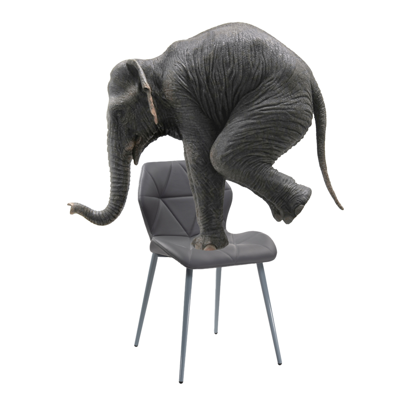 Стул на металлокаркасе, Вальд экокожа серый / серый глянец