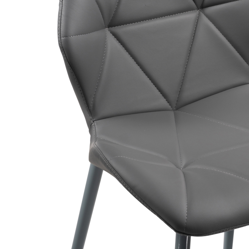 Стул на металлокаркасе, Вальд экокожа серый / серый глянец