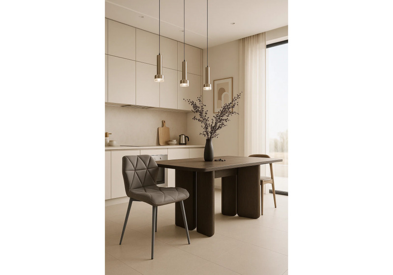 Стул на металлокаркасе, Вальд экокожа серый / серый глянец