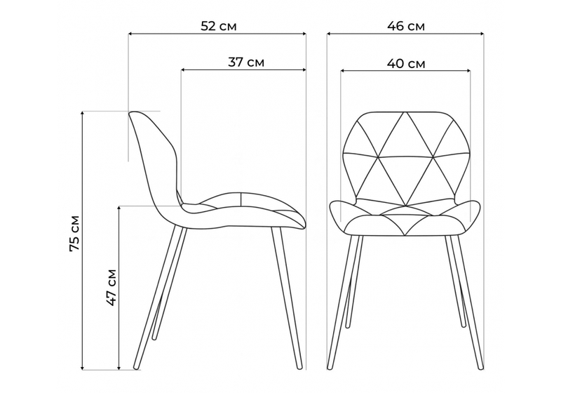 Стул на металлокаркасе, Вальд экокожа серый / серый глянец