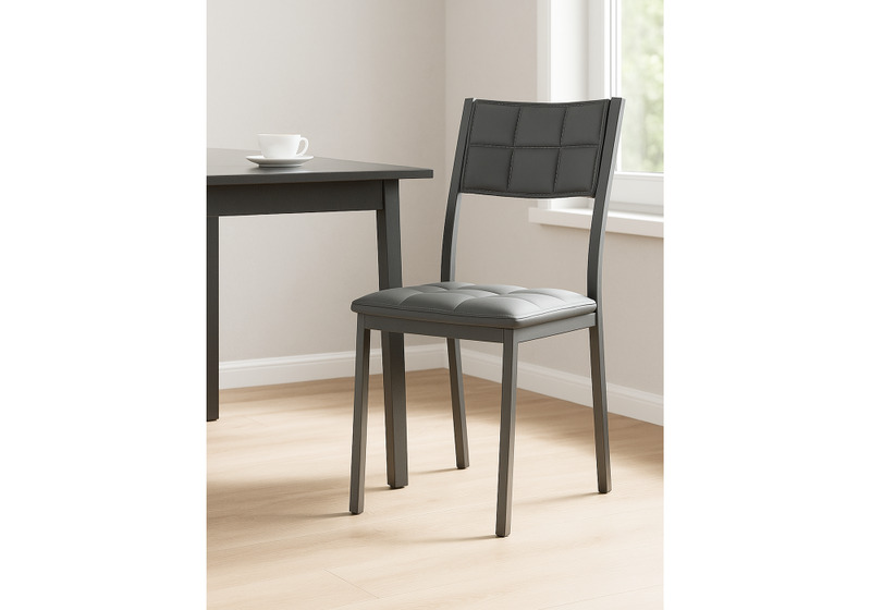 Стул на металлокаркасе, Бекал темно-серый / графит