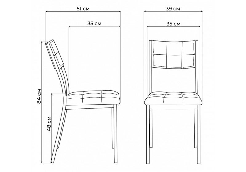 Стул на металлокаркасе, Бекал темно-серый / графит