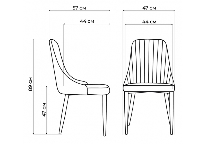 Стул на металлокаркасе, Kora white / gray