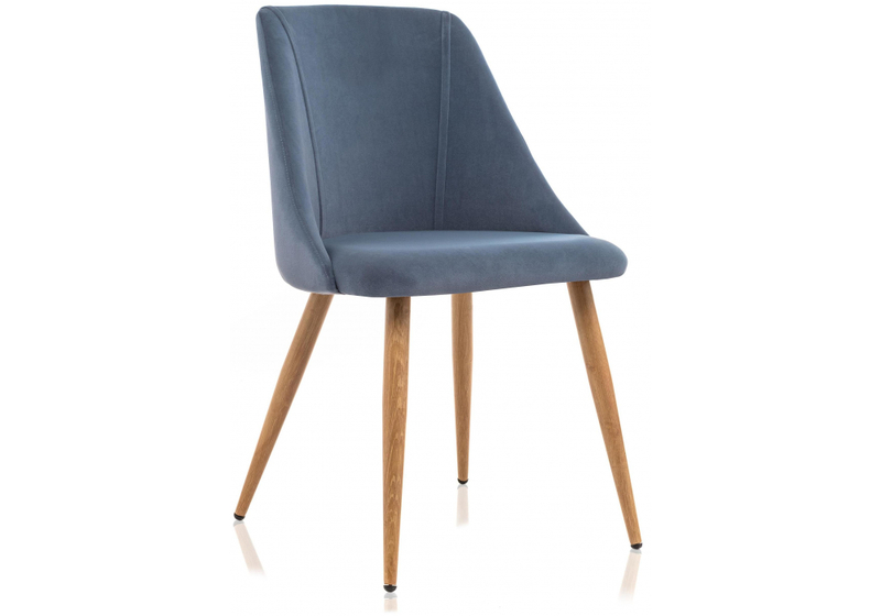 Стул на металлокаркасе, Morgan blue / wood