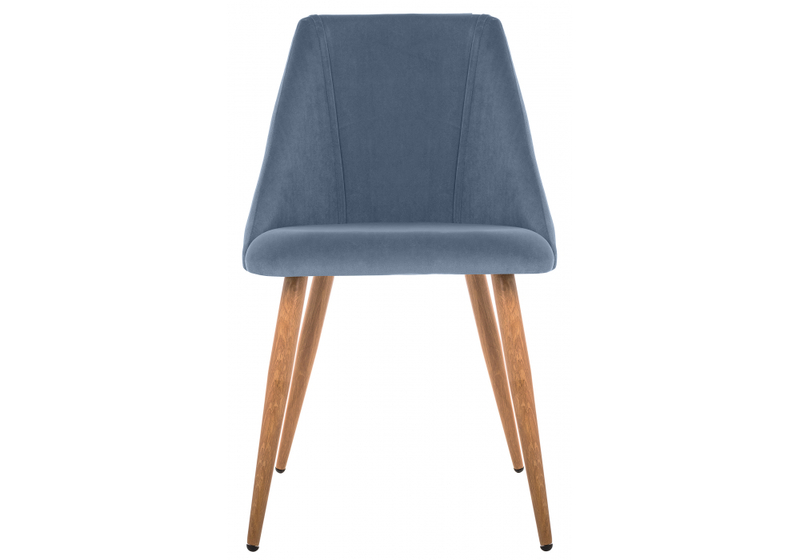 Стул на металлокаркасе, Morgan blue / wood