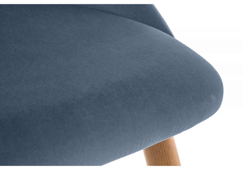 Стул на металлокаркасе, Morgan blue / wood