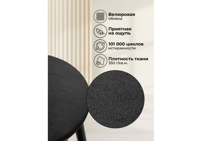 Барный стул, Гангток катания блэк / черный матовый