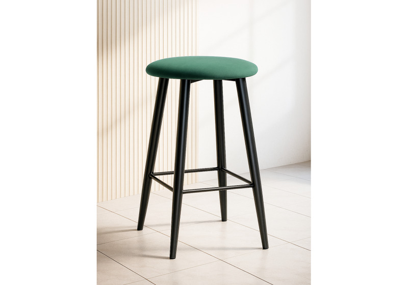 Барный стул, Гангток катания изумруд / черный матовый