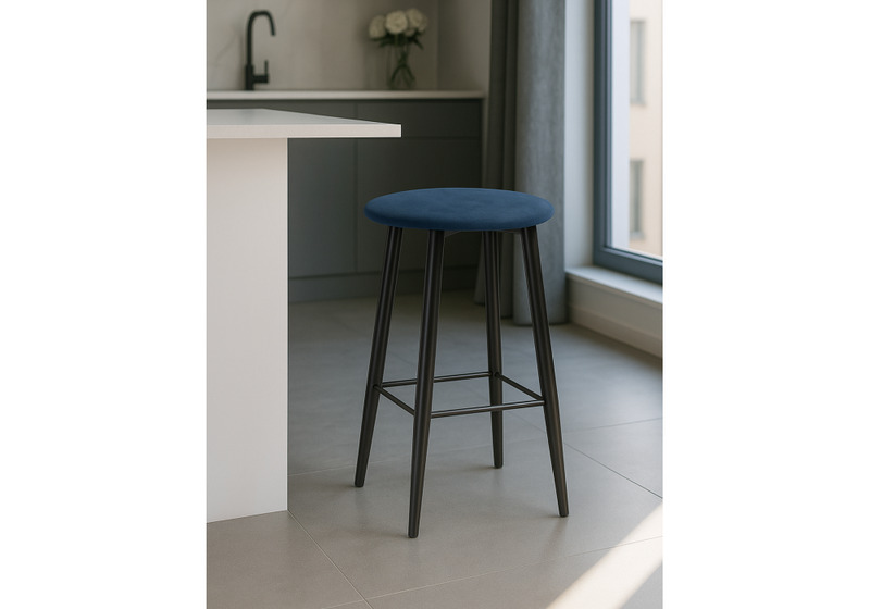 Барный стул, Гангток темно-синий / черный матовый