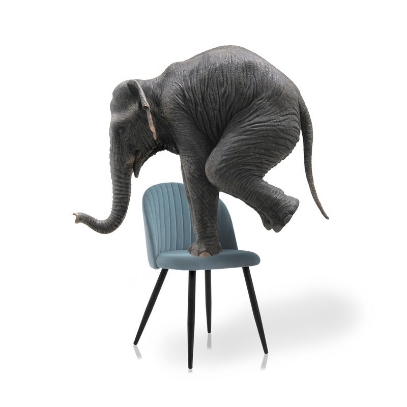 Стул на металлокаркасе, Gabi 1 light blue / black