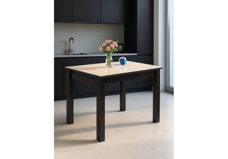 Стол стеклянный, Раймунд бежевый / венге