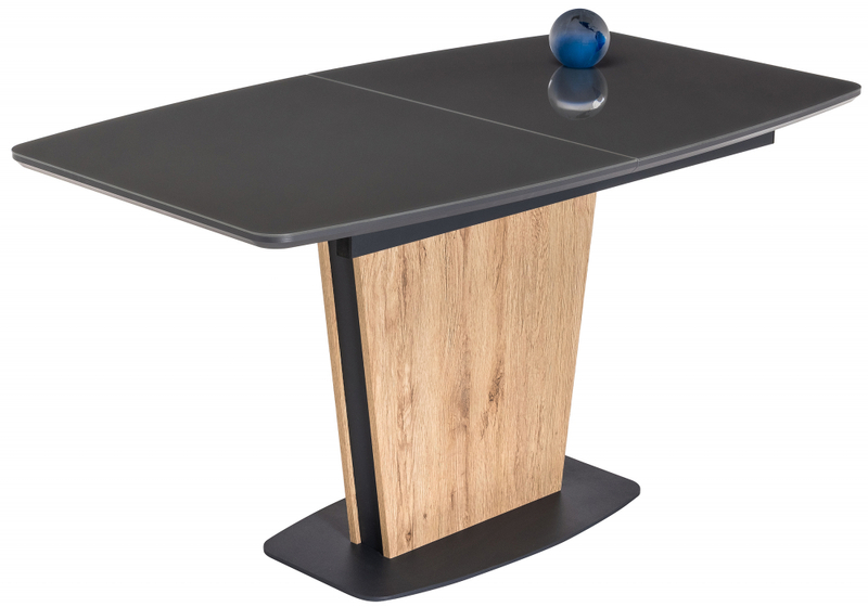 Стол стеклянный, Теон дуб антор натуральный / графит