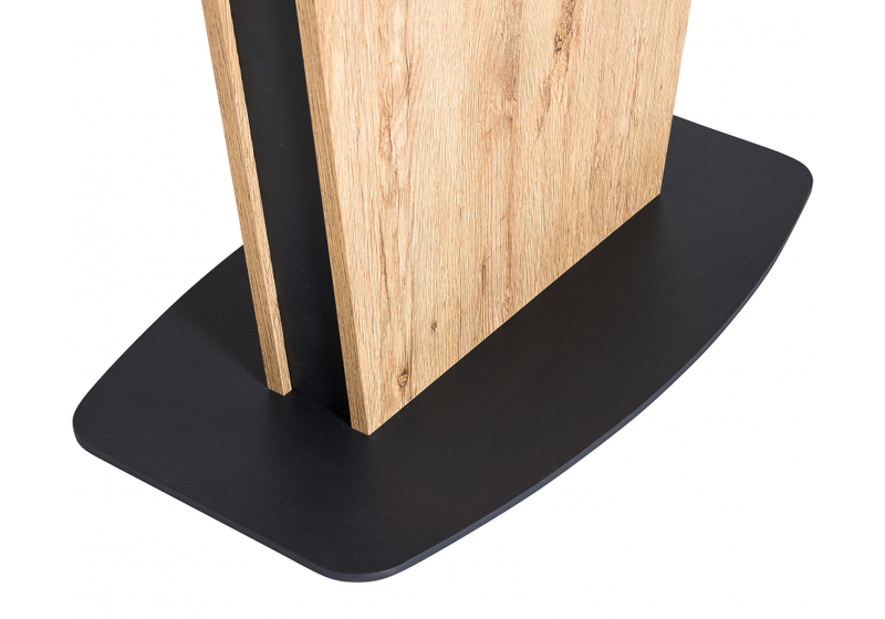 Стол стеклянный, Теон дуб антор натуральный / графит