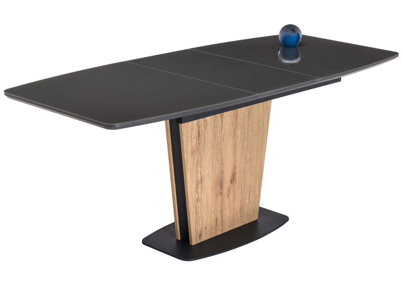 Стол стеклянный, Теон дуб антор натуральный / графит