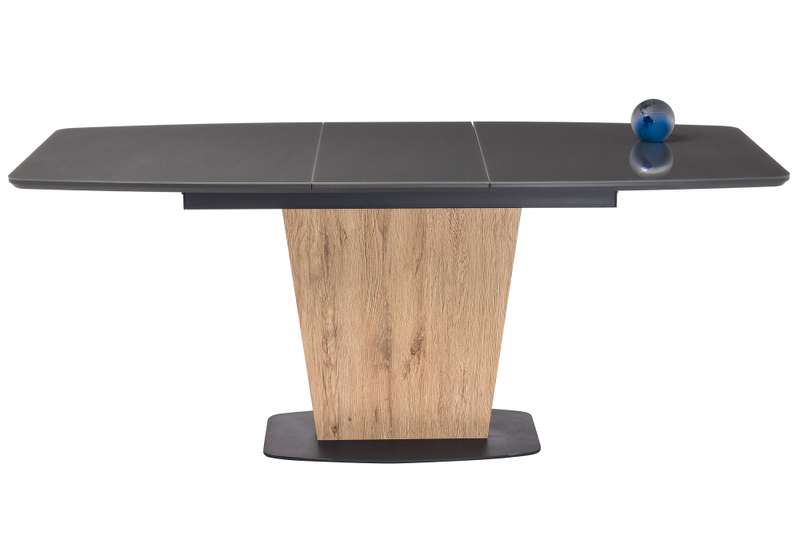 Стол стеклянный, Теон дуб антор натуральный / графит