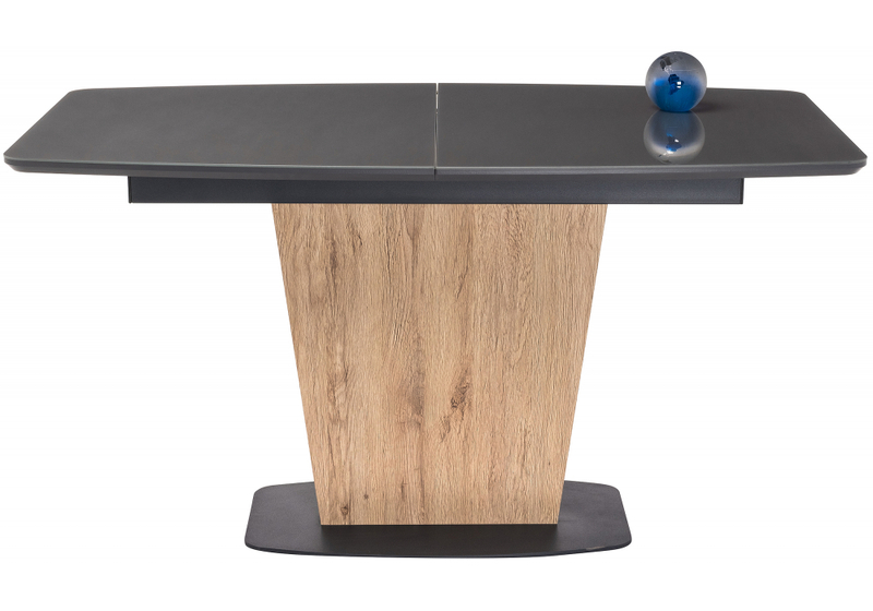 Стол стеклянный, Теон дуб антор натуральный / графит