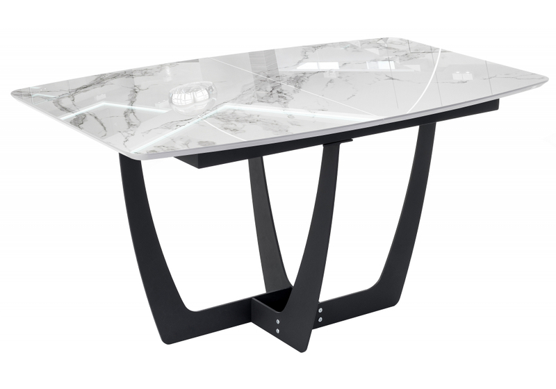 Стол деревянный, Миссандея белый мрамор / графит