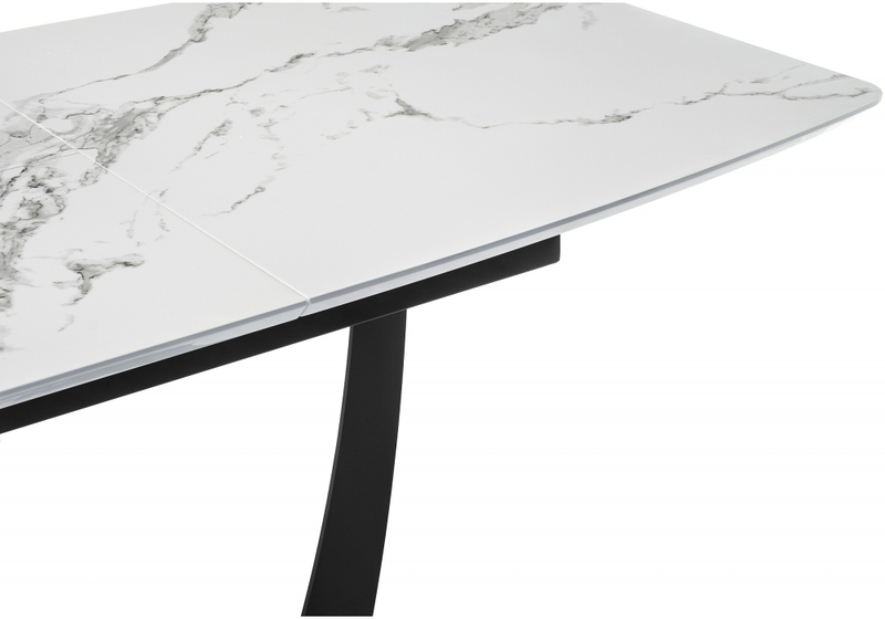 Стол деревянный, Миссандея белый мрамор / графит