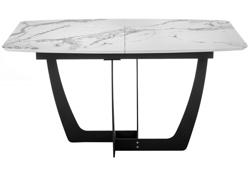 Стол деревянный, Миссандея белый мрамор / графит