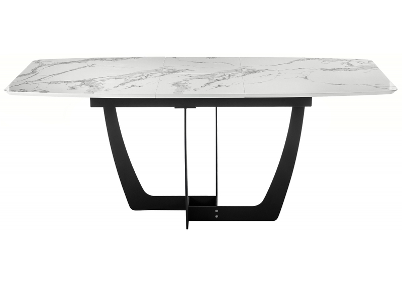 Стол деревянный, Миссандея белый мрамор / графит