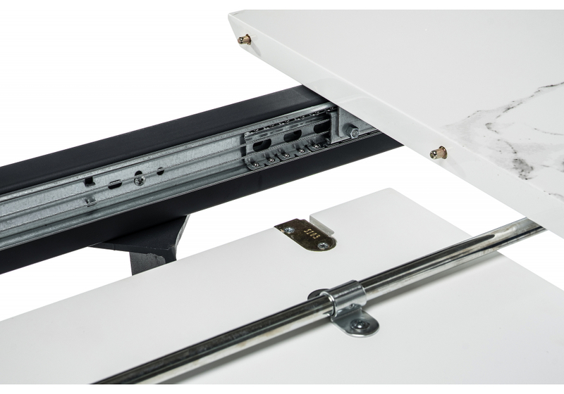 Стол деревянный, Миссандея белый мрамор / графит