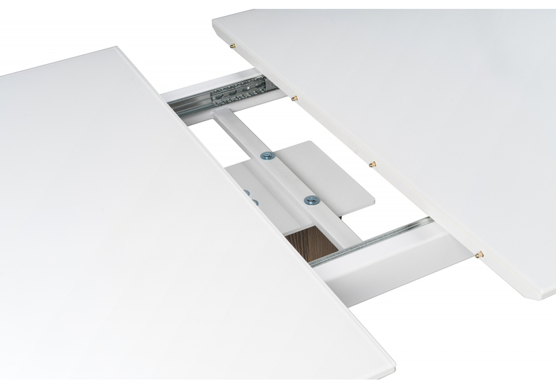 Стол стеклянный, Оливер лиственница горная / белый