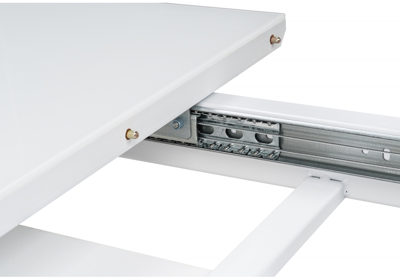 Стол стеклянный, на тумбе Санса 140 белая шагрень / грей