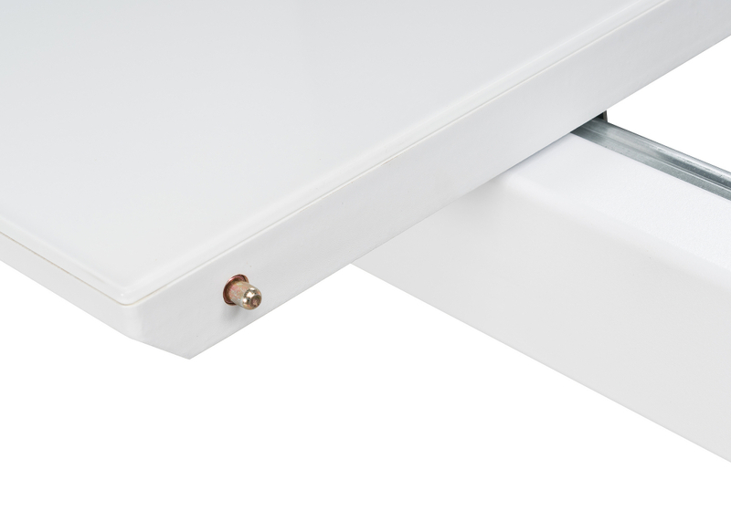 Стол стеклянный, на тумбе Санса 140 белая шагрень / грей