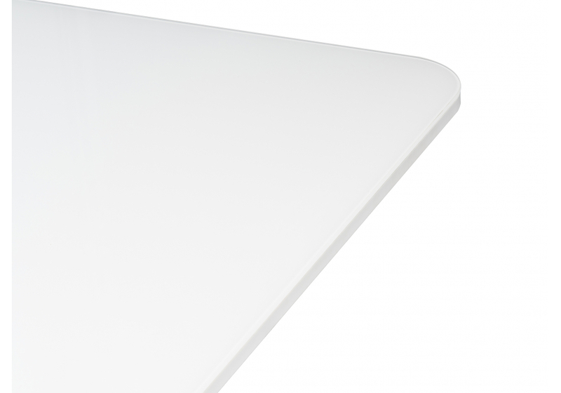 Стол стеклянный, на тумбе Санса 140 белая шагрень / грей