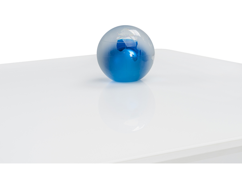 Стол стеклянный, на тумбе Санса 140 белая шагрень / грей