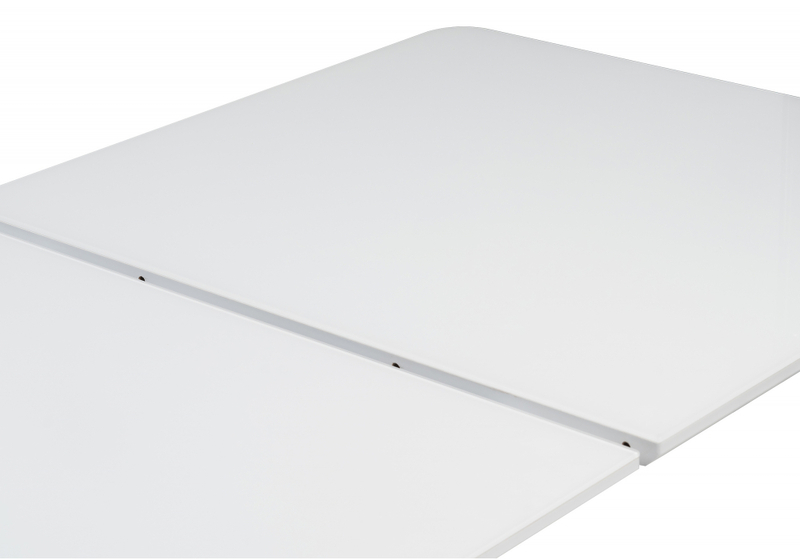 Стол стеклянный, на тумбе Санса 140 белая шагрень / грей