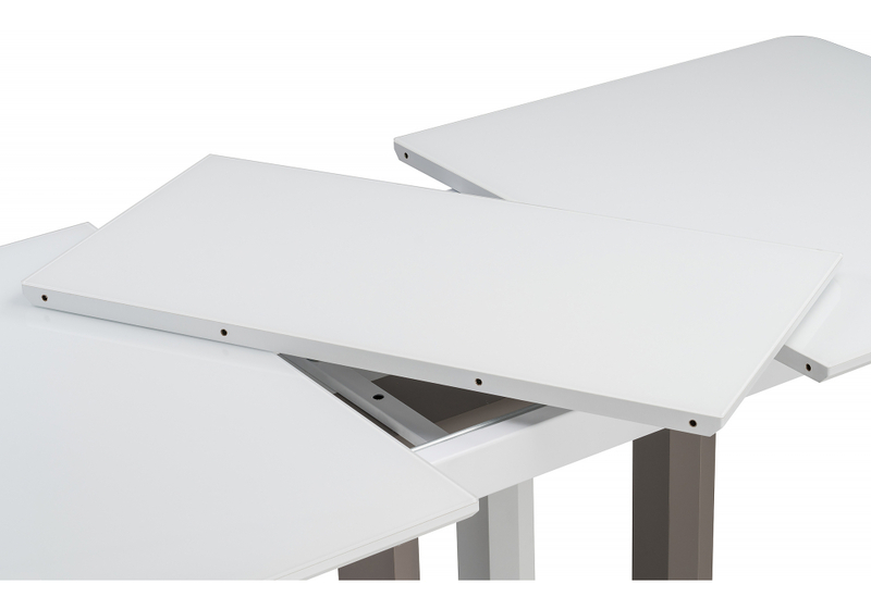 Стол стеклянный, на тумбе Санса 140 белая шагрень / грей