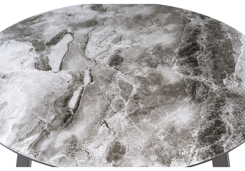 Стол стеклянный, Алингсос мрамор серый / черная шагрень