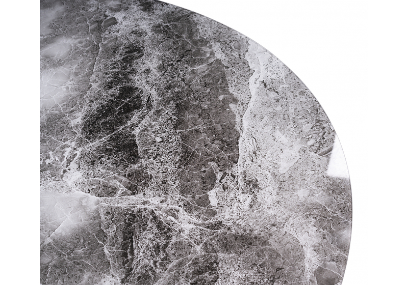 Стол стеклянный, Алингсос мрамор серый / черная шагрень